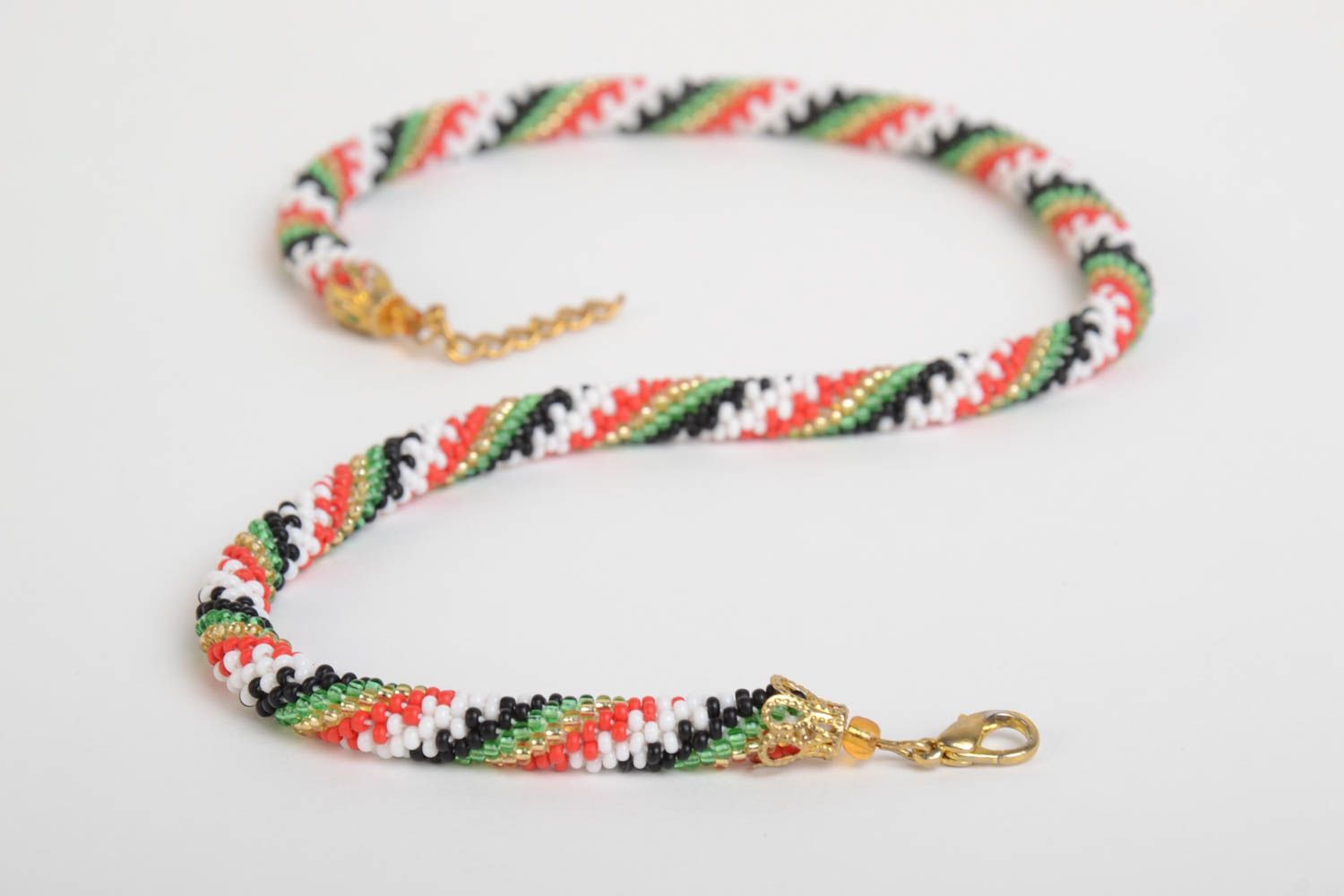 Collier spirale Bijou fait main en perles de rocaille  multicolore Cadeau femme photo 3