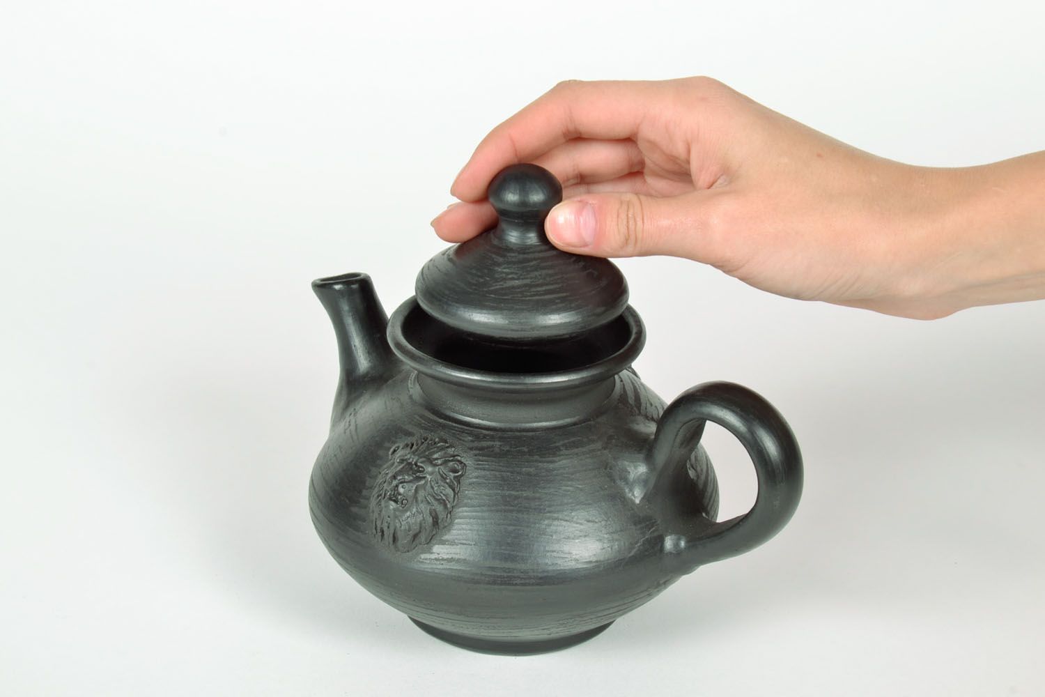 Black smoke ceramic teapot photo 5