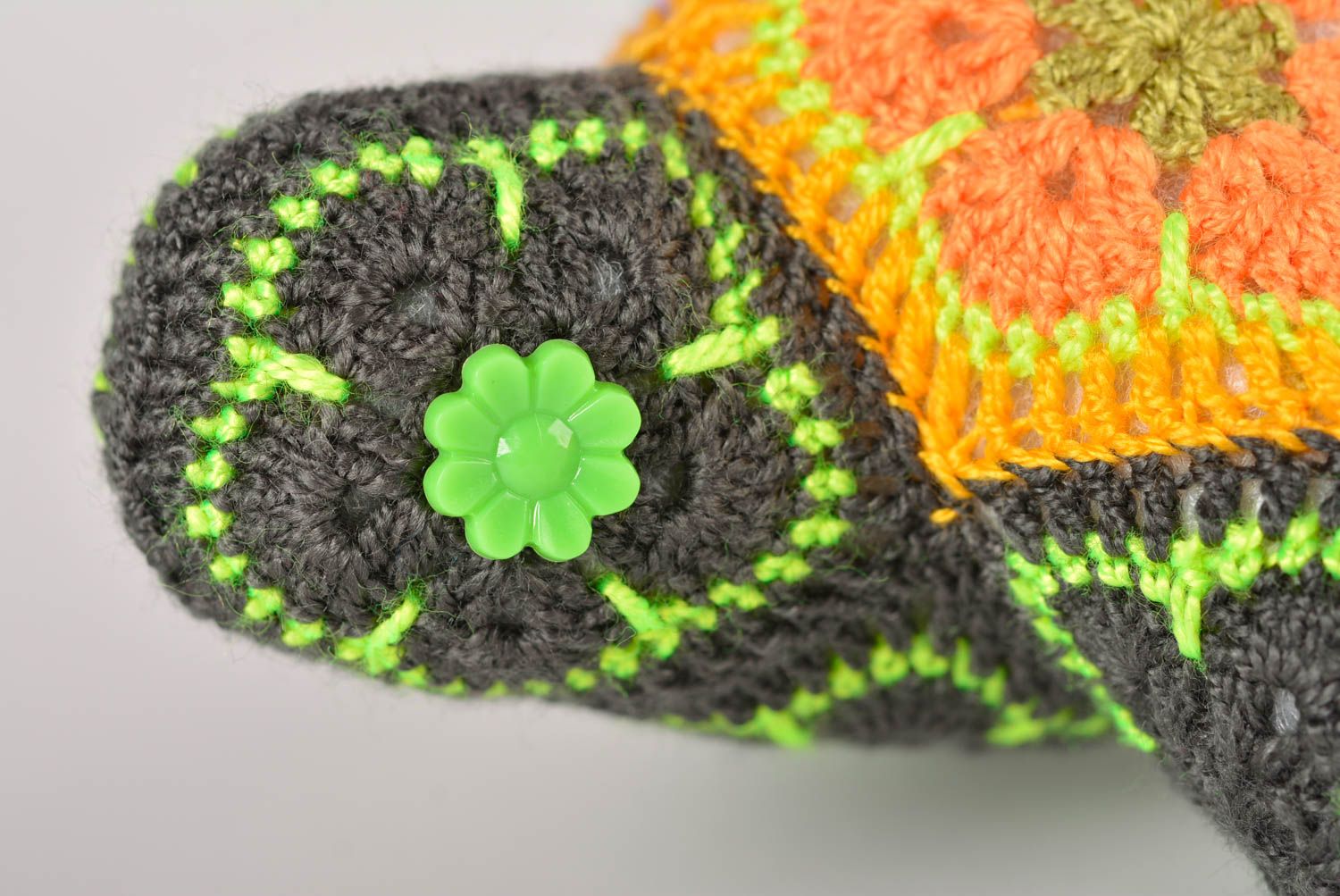 Peluche tortue faite main Jouet tricot en fils acryliques Cadeau enfant original photo 2