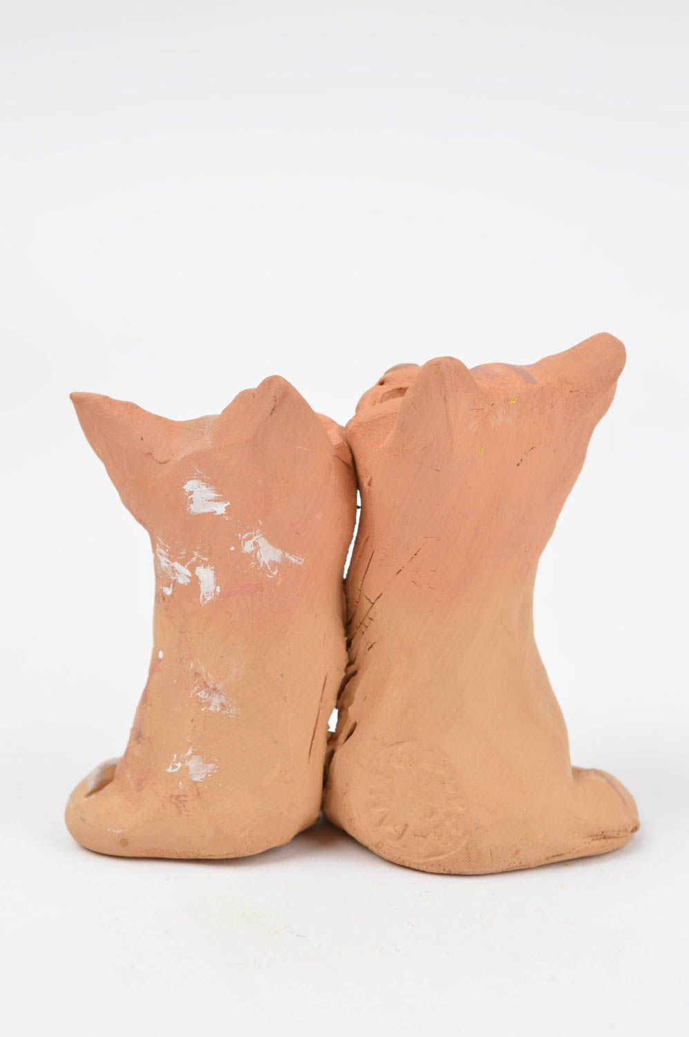 Figurine couple de chats Statuette déco faite main en céramique Déco maison photo 3
