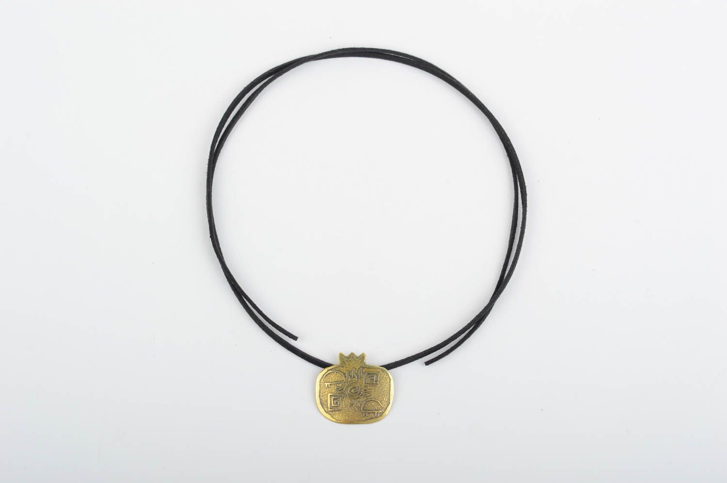 Handmade designer metal pendant unusual stylish accessory cute brass pendant photo 2