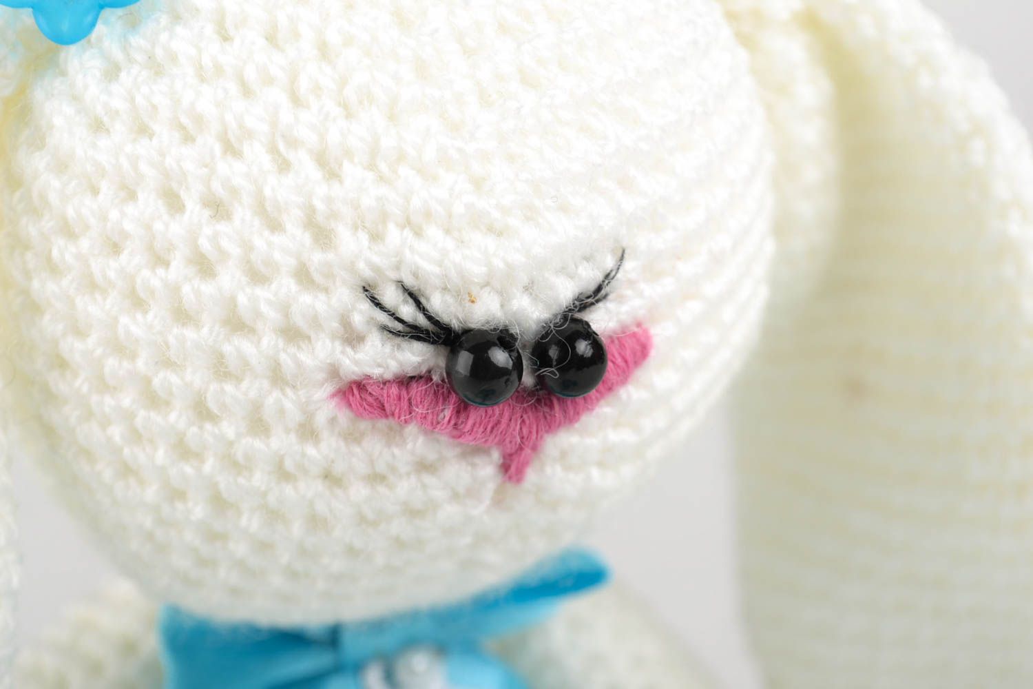 Crocheted bunny doll hand-crocheted toy present for children nursery decor photo 3