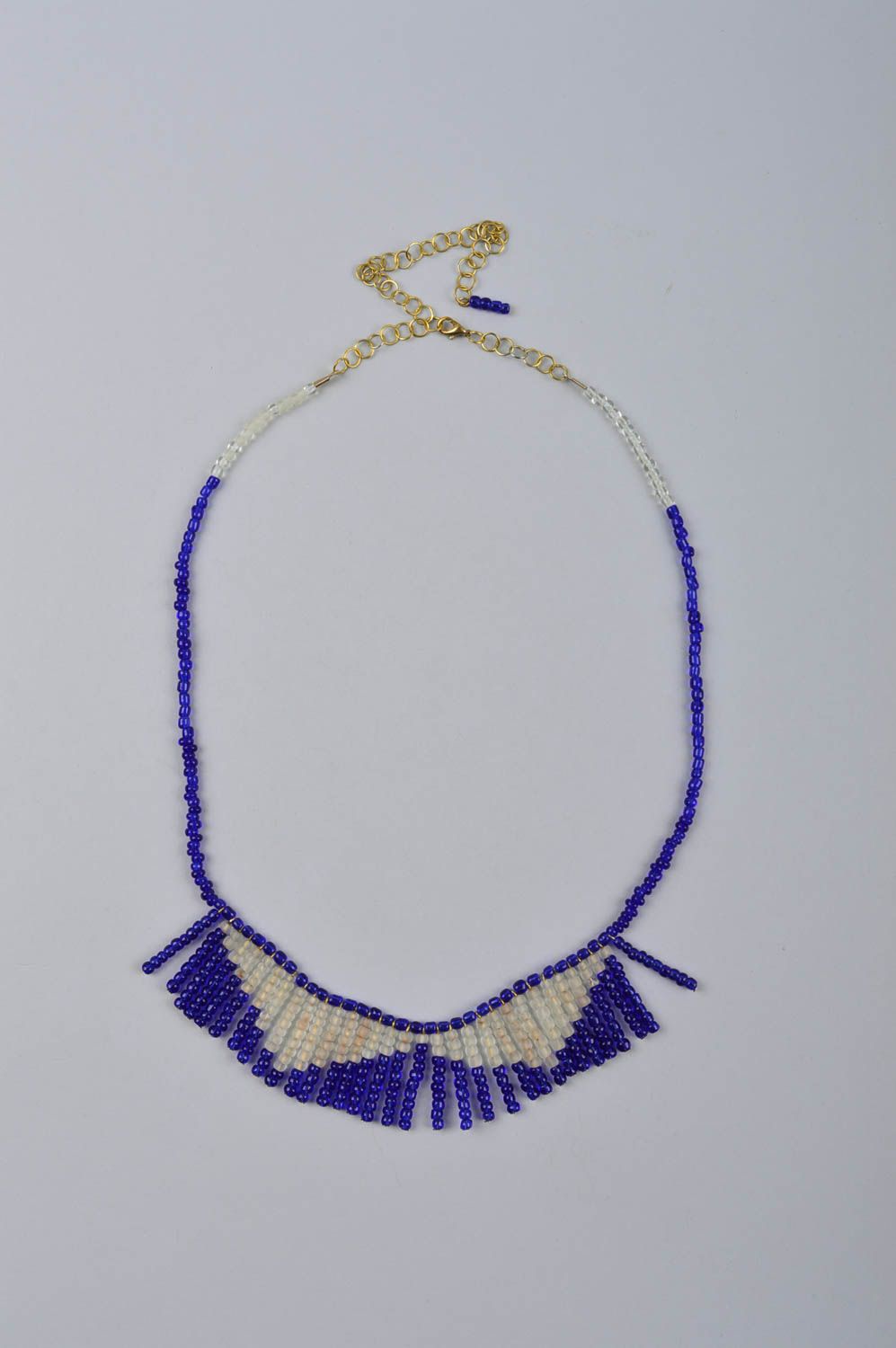 Handmade Halskette für Frauen Geschenk für Frauen Schmuck Collier blau grell foto 2