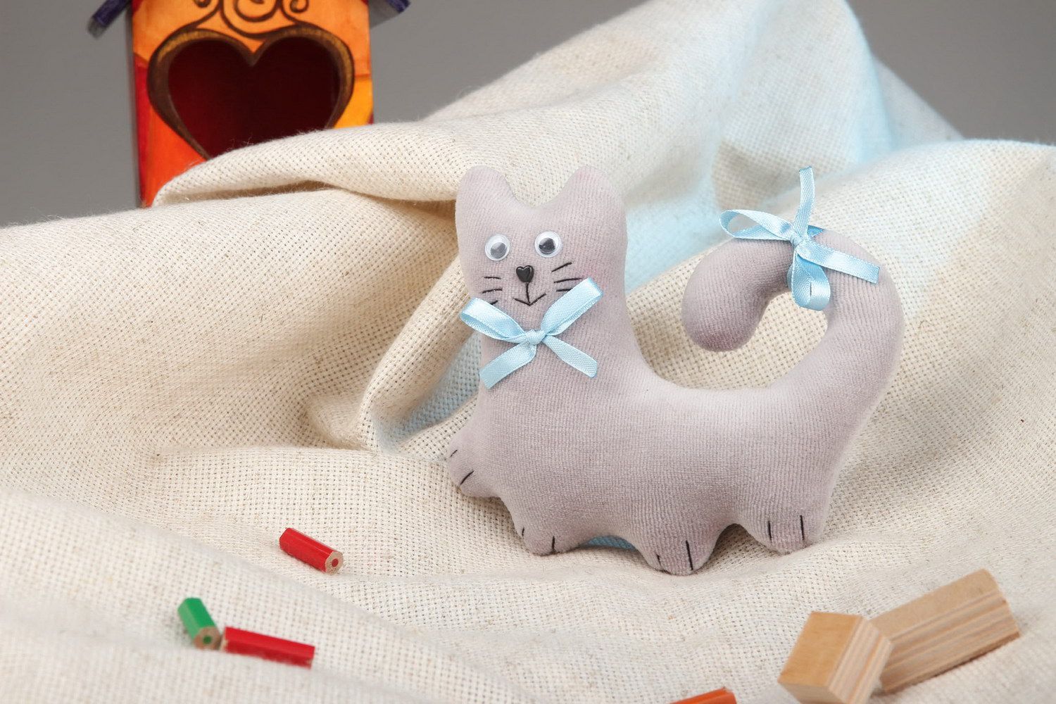 Fabric toy Tailed cat photo 1