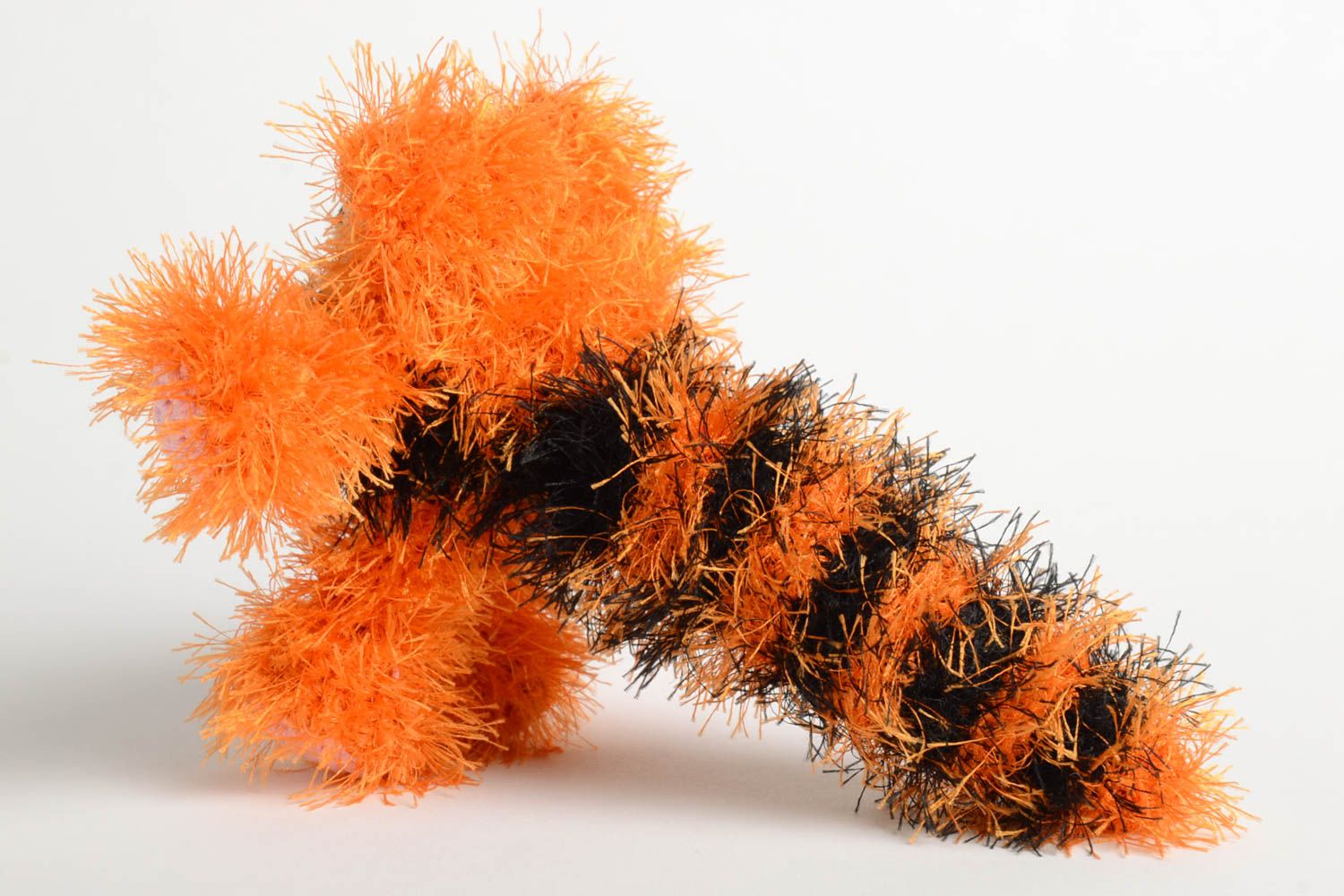 Jouet tricoté au crochet Peluche faite main Cadeau enfant original Chat orange photo 3
