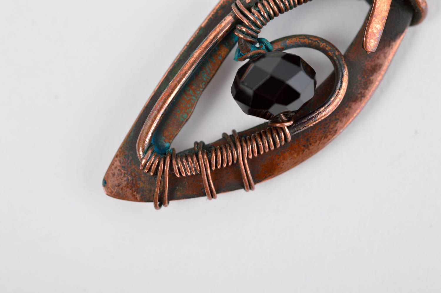 Beautiful handmade metal pendant neck pendant on chain artisan jewelry  photo 5
