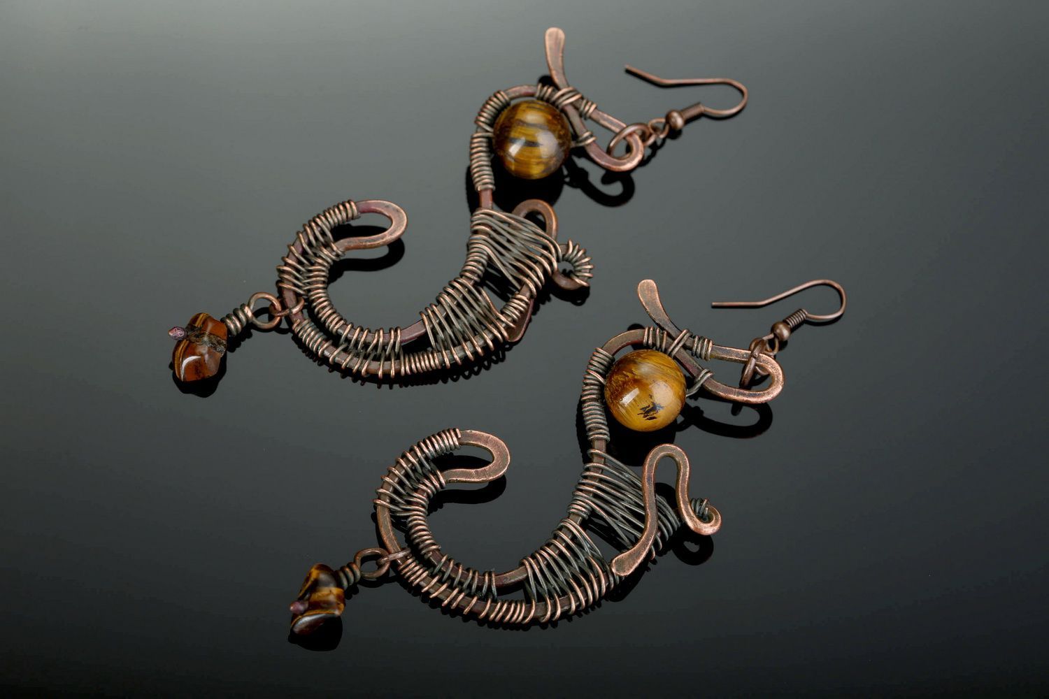 Earrings with tiger's eye Secrets of the East photo 1