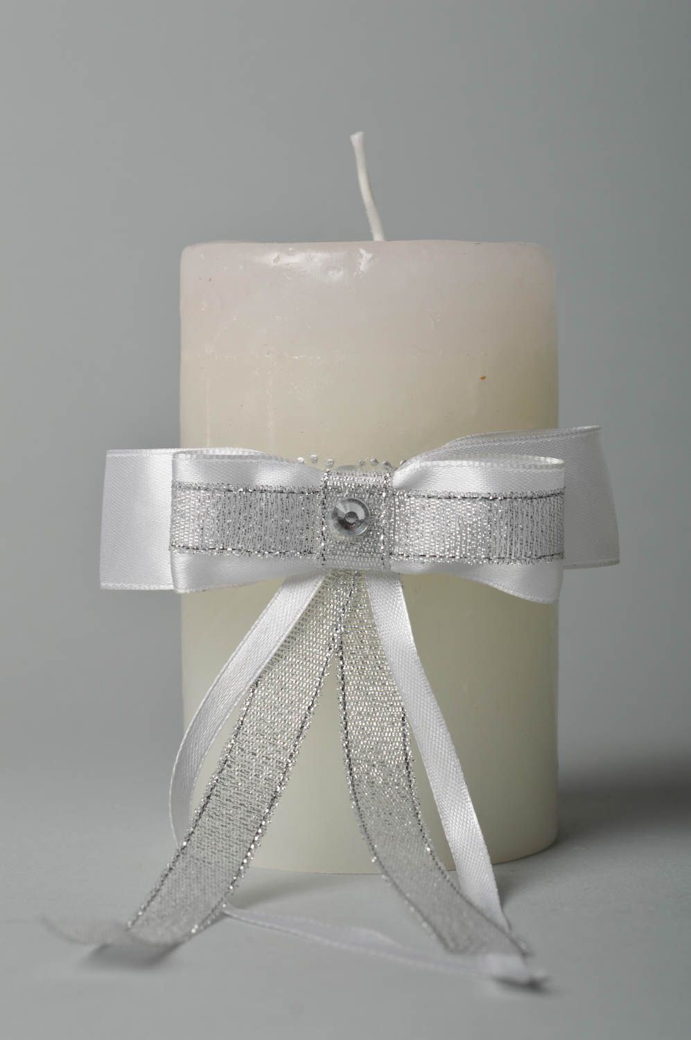 Vela de parafina blanca artesanal accesorio para boda elegante regalo original foto 5