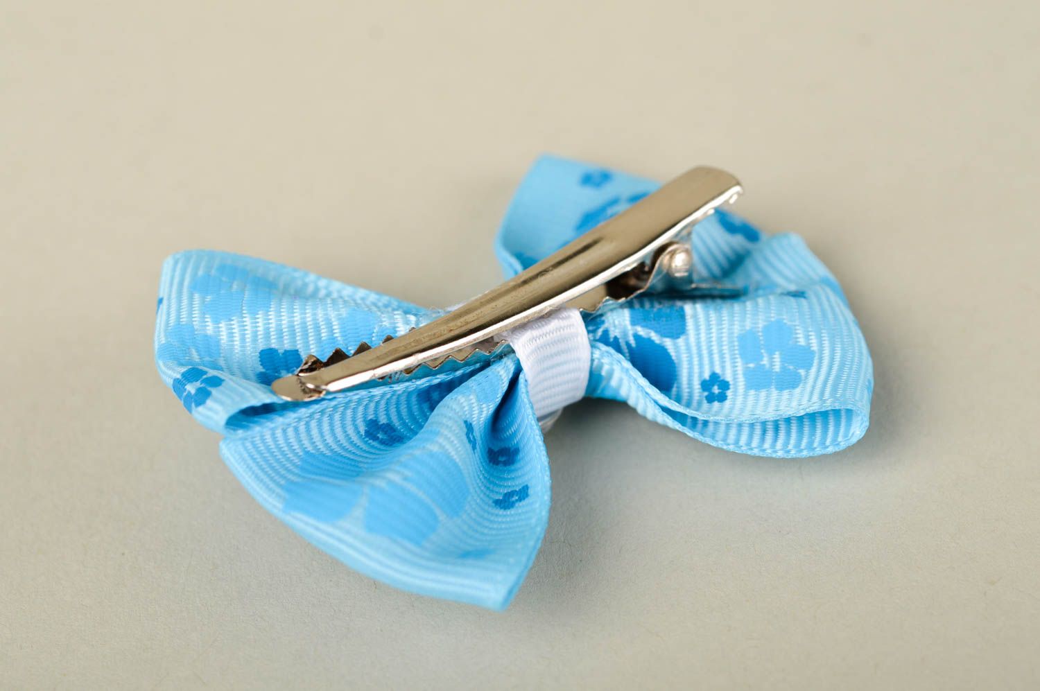 Schleifen Haarspange handmade in Blau Frisur Haarspange Accessoire für Haare foto 3
