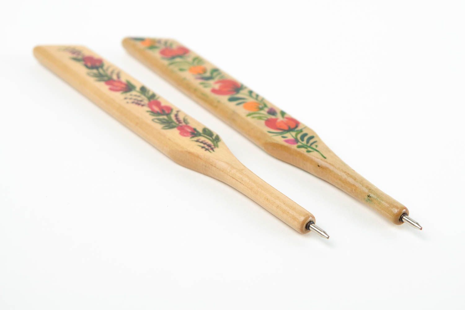 Красивые ручки подарки ручной работы ручки из дерева с петриковской росписью фото 5