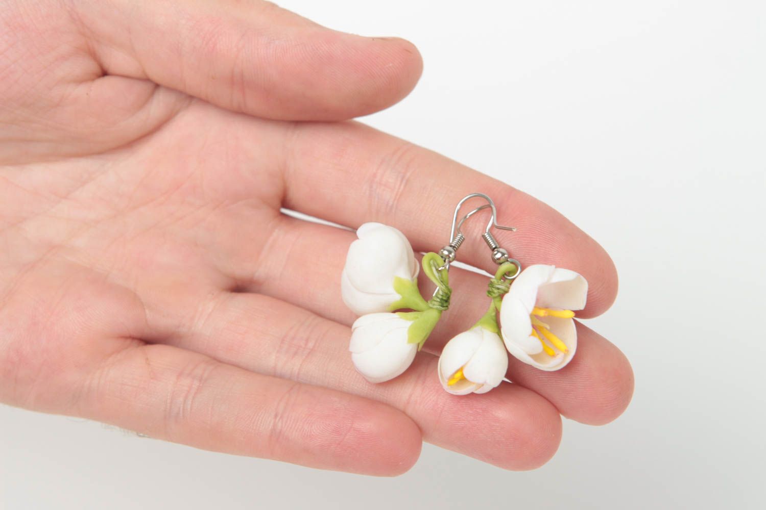 Boucles d'oreilles pendantes Bijoux fait main fleurs Cadeau pour femme photo 5