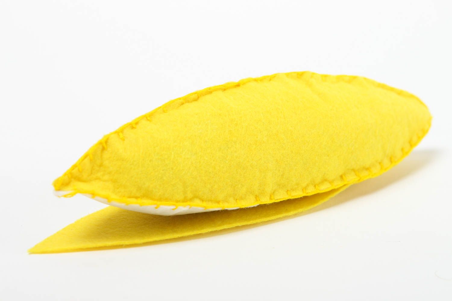 Juguete artesanal fruta de fieltro plátano amarillo regalo original para niño foto 3