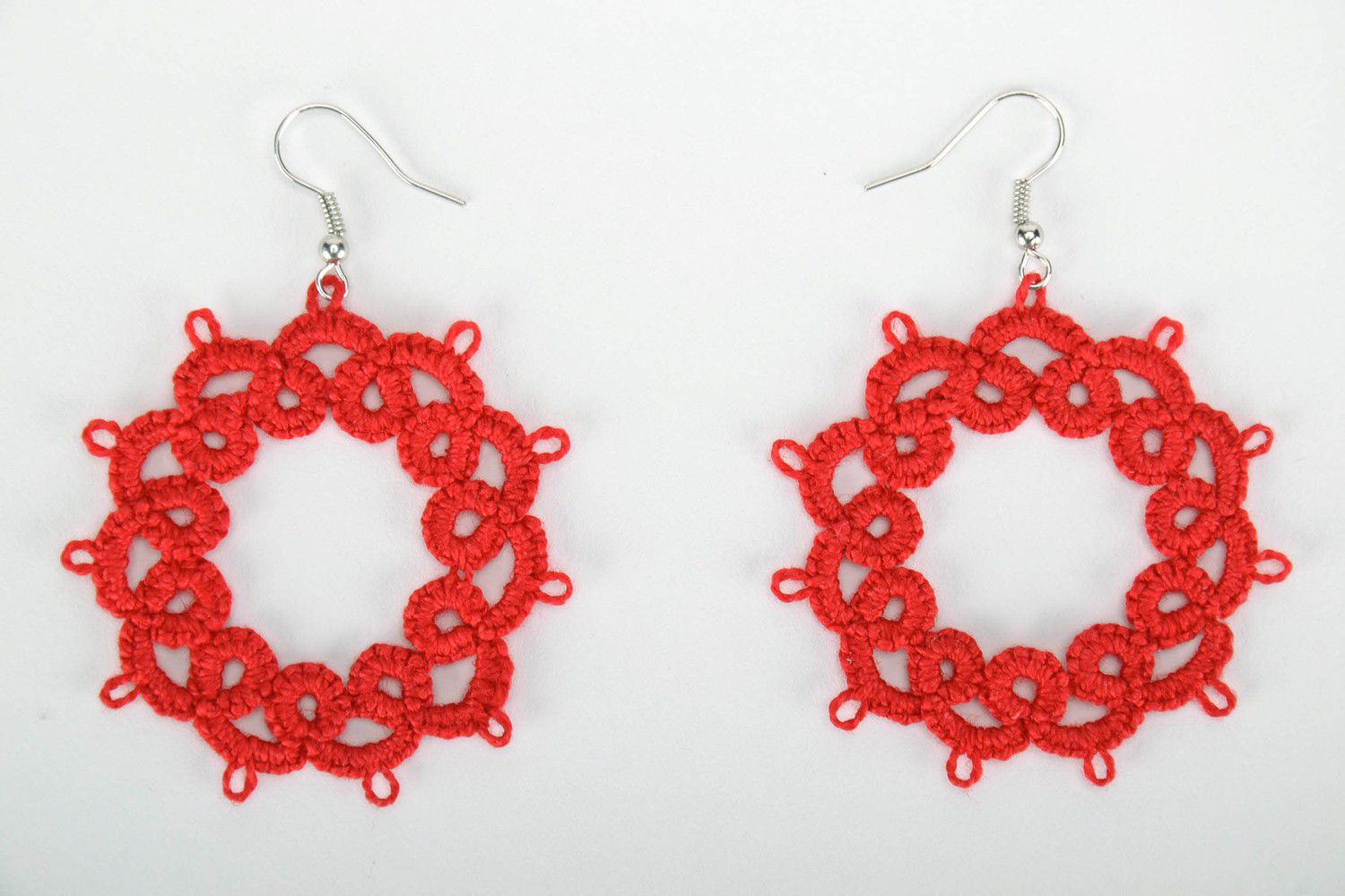 Earrings made from cotton lace Scarlet Star photo 3