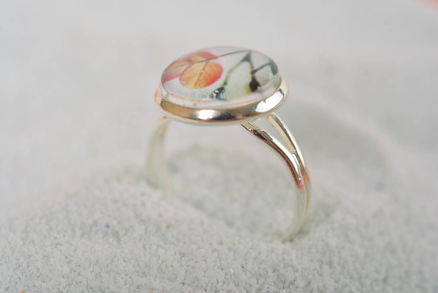 Кольцо из эпоксидной смолы ручной работы кольцо женское украшение кольцо фото 2