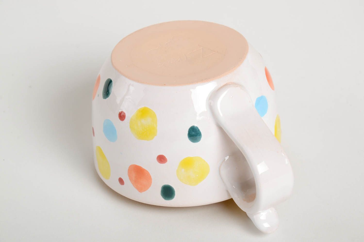 Ceramic white and yellow kids cup 0,31 lb photo 4
