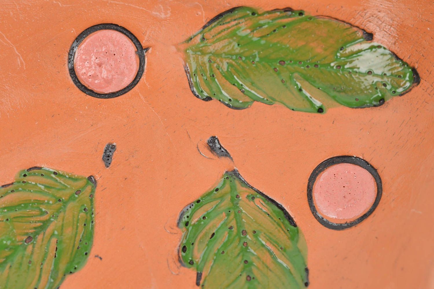 Керамическая тарелка рыба ручной работы с росписью красками декоративная фото 5