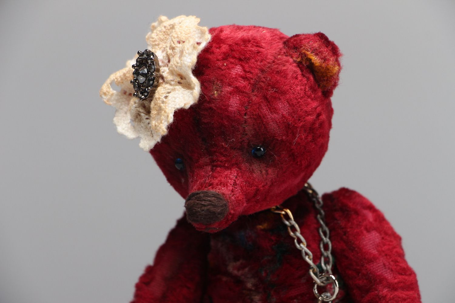 Vintage toy bear in skirt photo 2