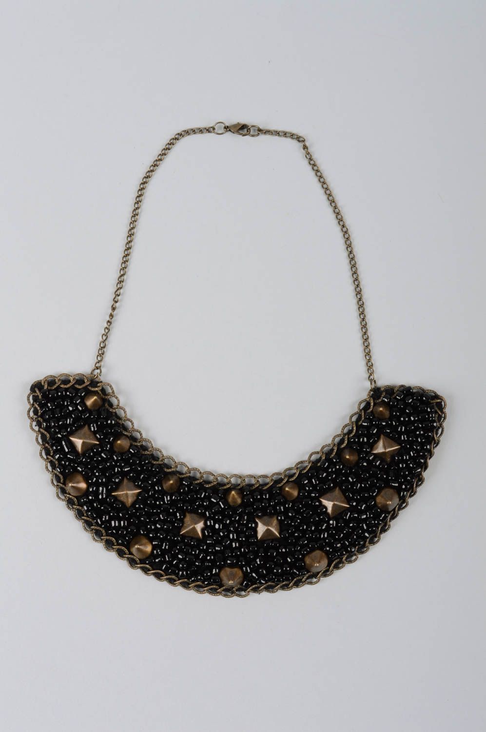 Black beaded necklace stylish designer accessory cute necklace present photo 2