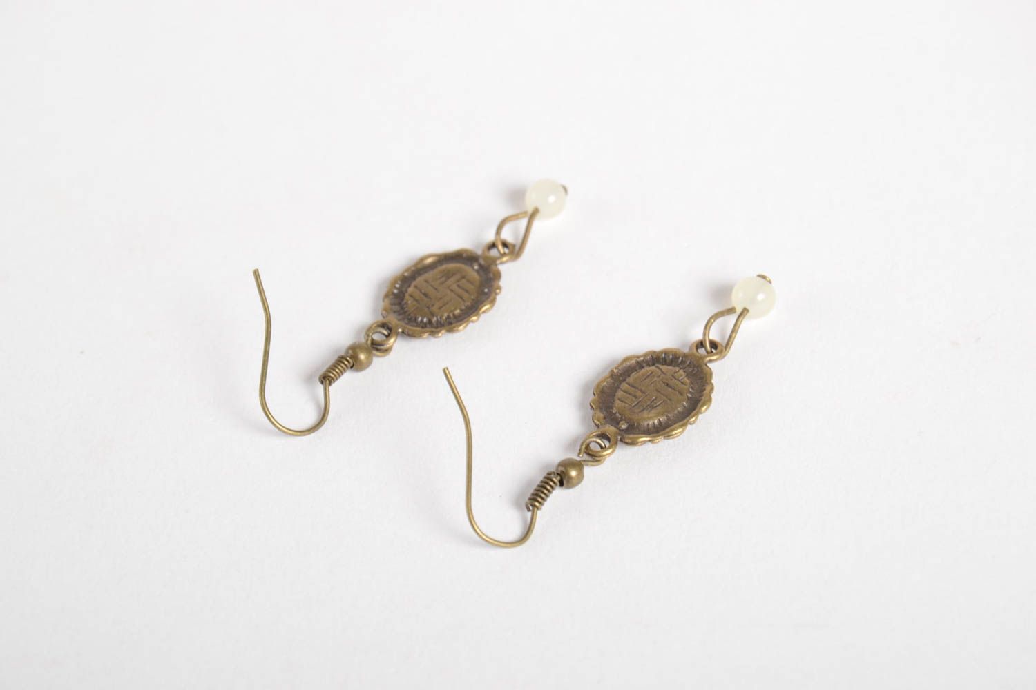 Handmade earrings with dry flowers elegant dangling earrings botanical jewelry photo 4