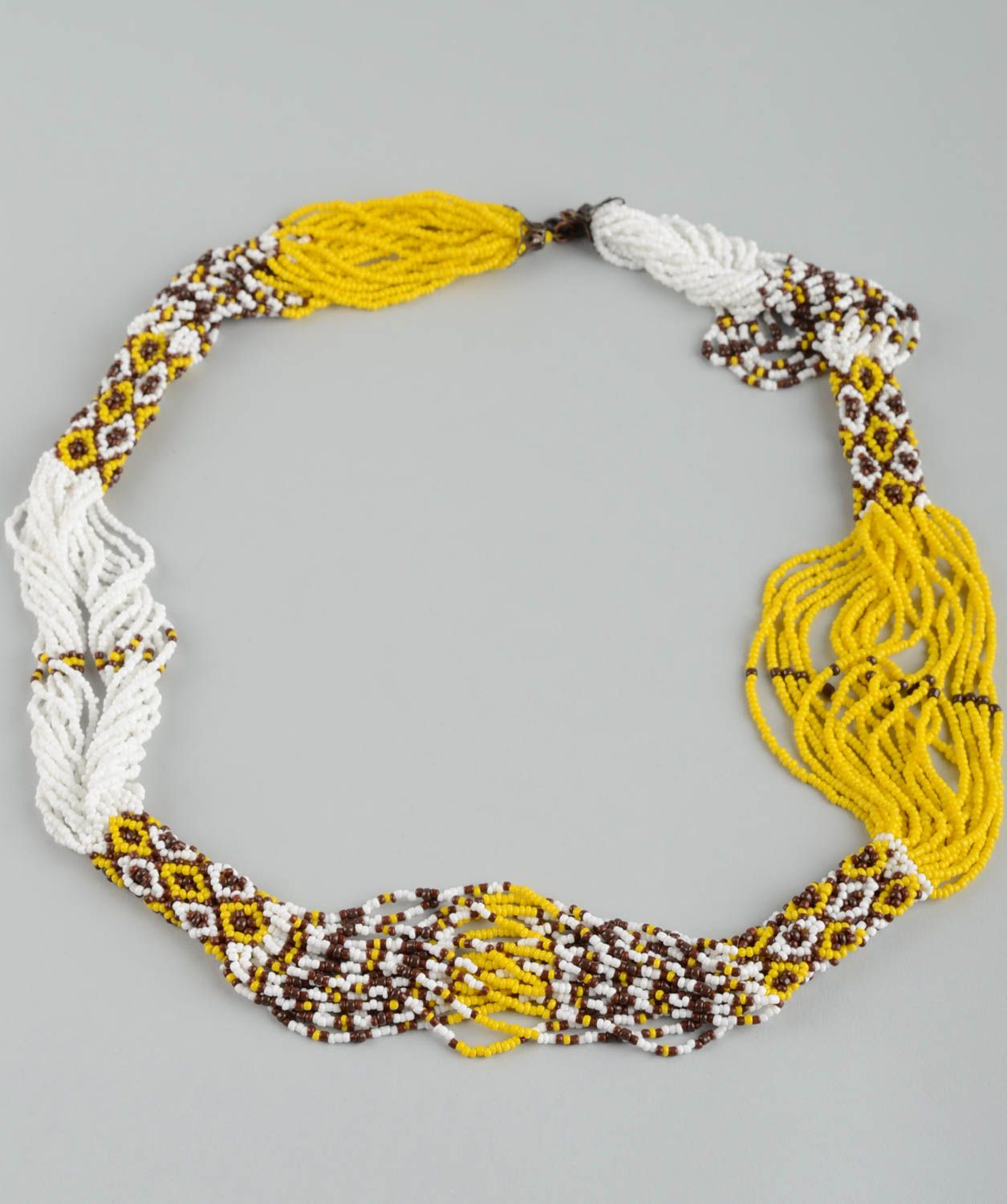 Ожерелье из бисера в этническом стиле ручной работы красивое авторское фото 2