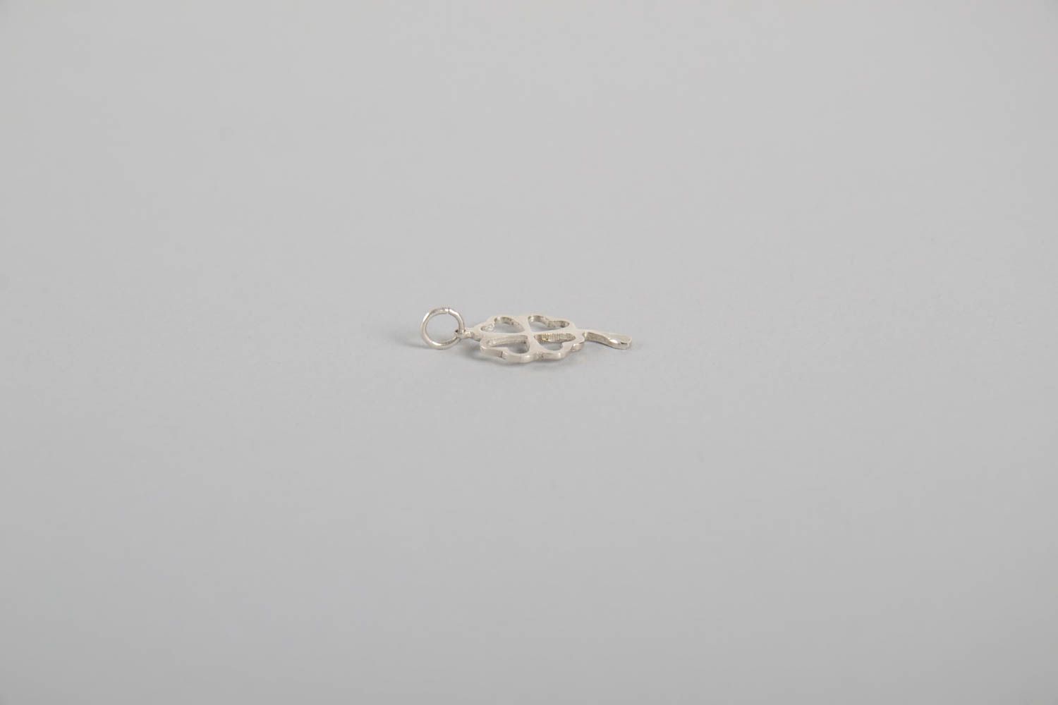 Украшение ручной работы украшение из серебра женский кулон листочек клевера фото 5