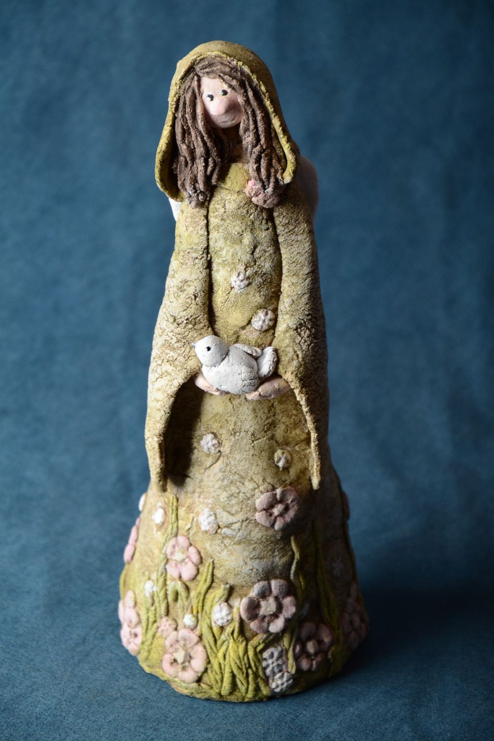 Grande figurine en pâte polymère autodurcissante faite main Ange printanier photo 1