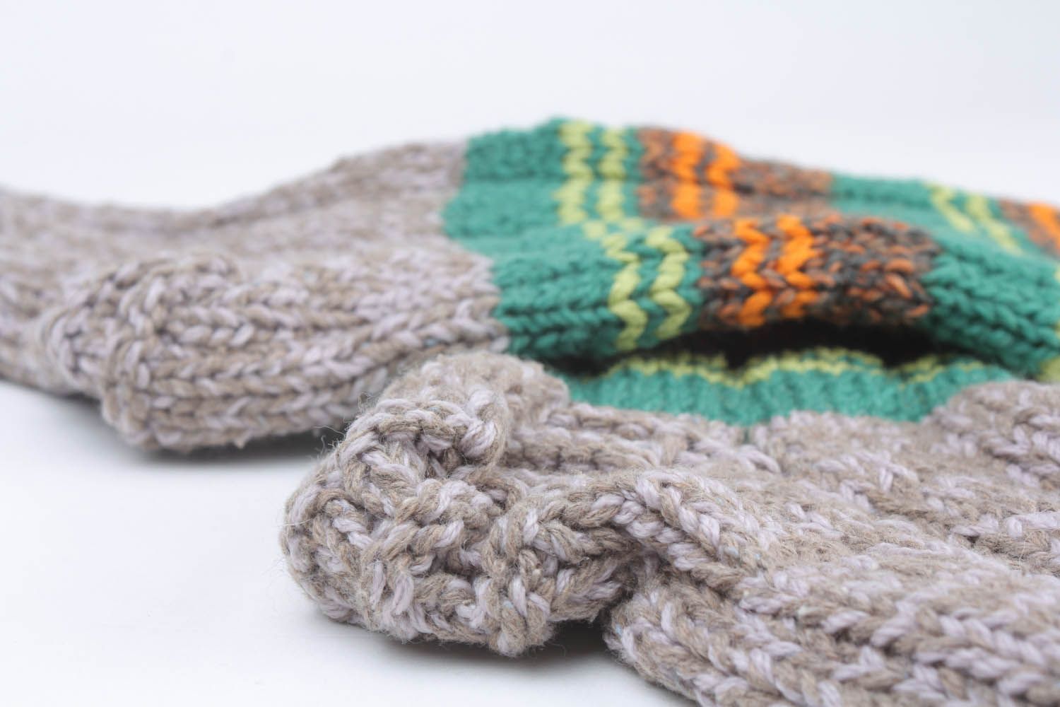 Warme Strick Socken aus Halbwolle foto 3
