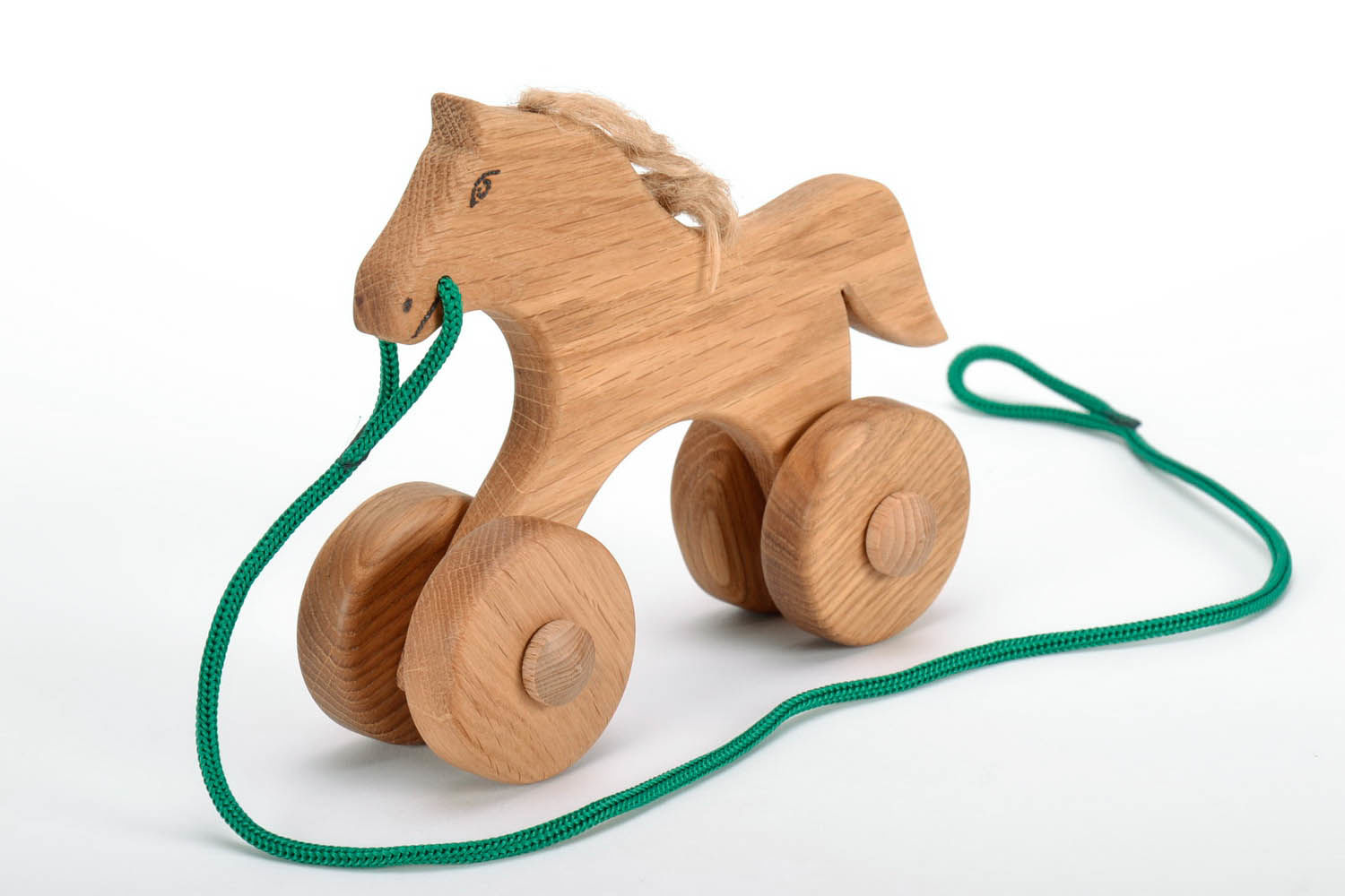 Brinquedo de madeira em rodas Cavalo foto 3