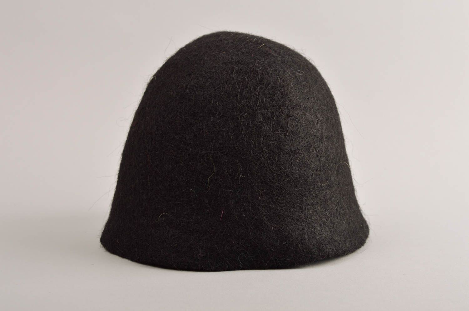 Головной убор ручной работы валяная шапка черная шляпа шерстяная шапка фото 3