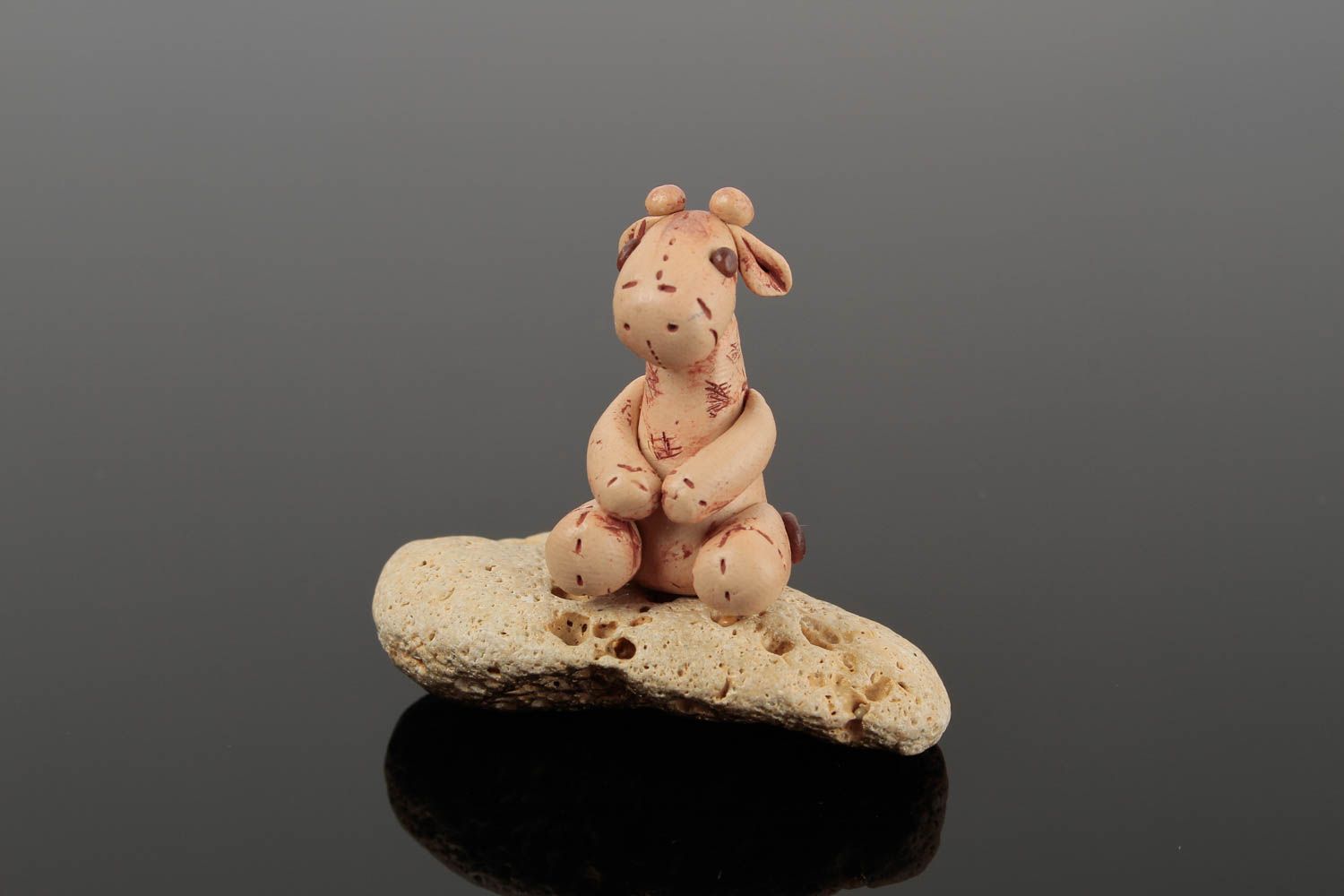 Mini Figurine girafe faite main en pâte polymère originale Déco maison photo 2