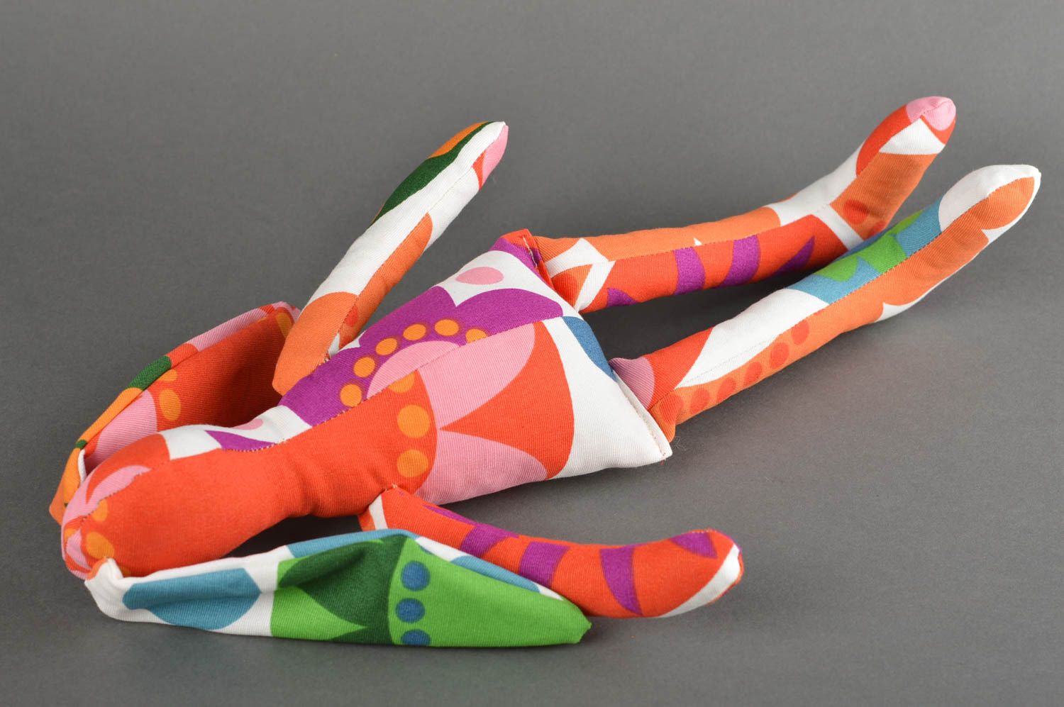 Игрушка заяц ручной работы из ткани авторская игрушка стильный подарок красивый фото 5