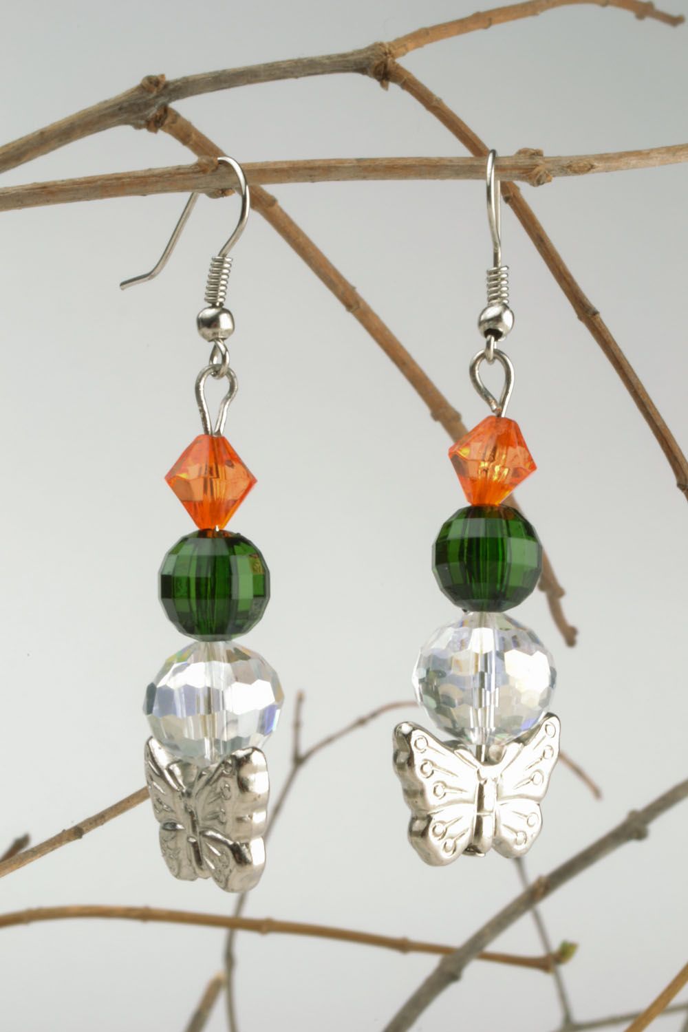 Earrings with charms Butterflies photo 1