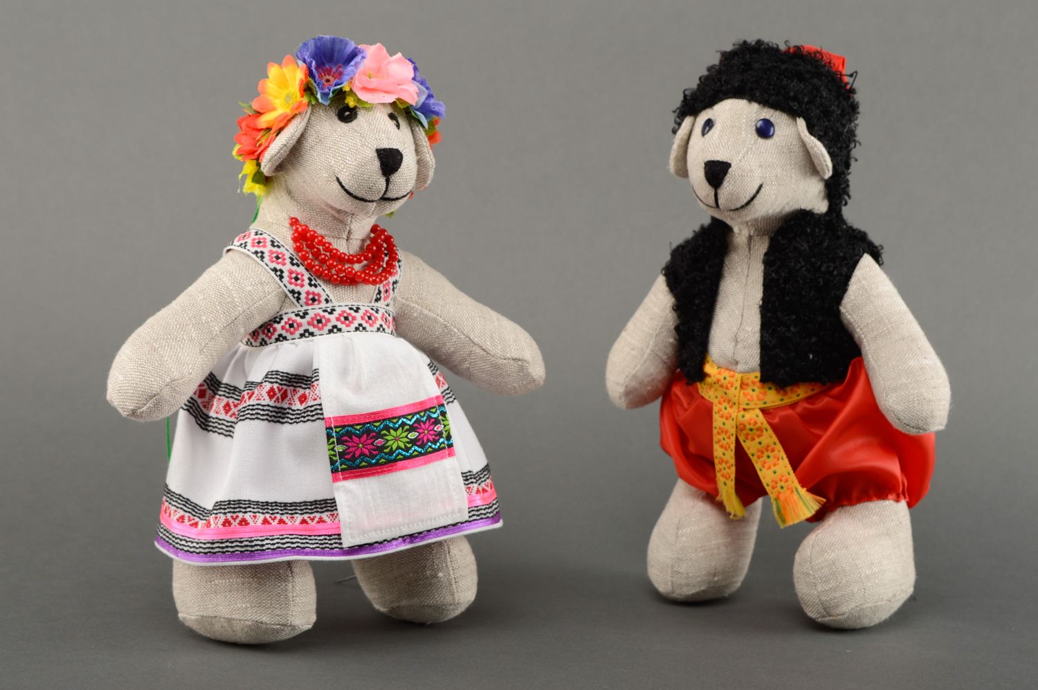 Handmade designer fabric doll Ukrainian Bear photo 5