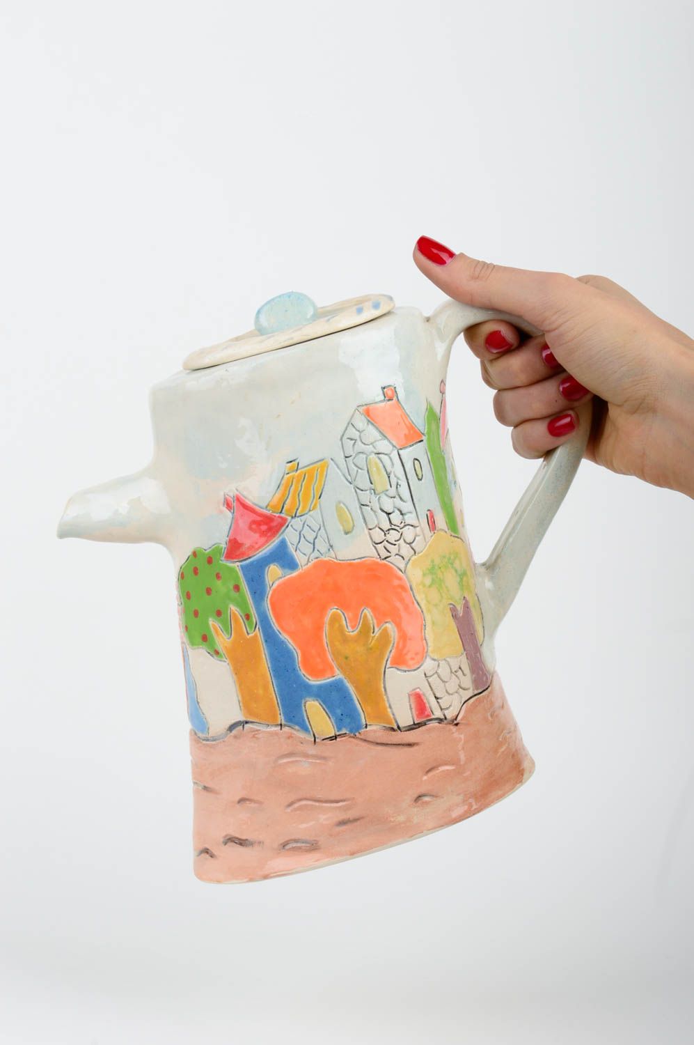 Unusual handmade ceramic teapot home ceramics pottery works kitchen design photo 2