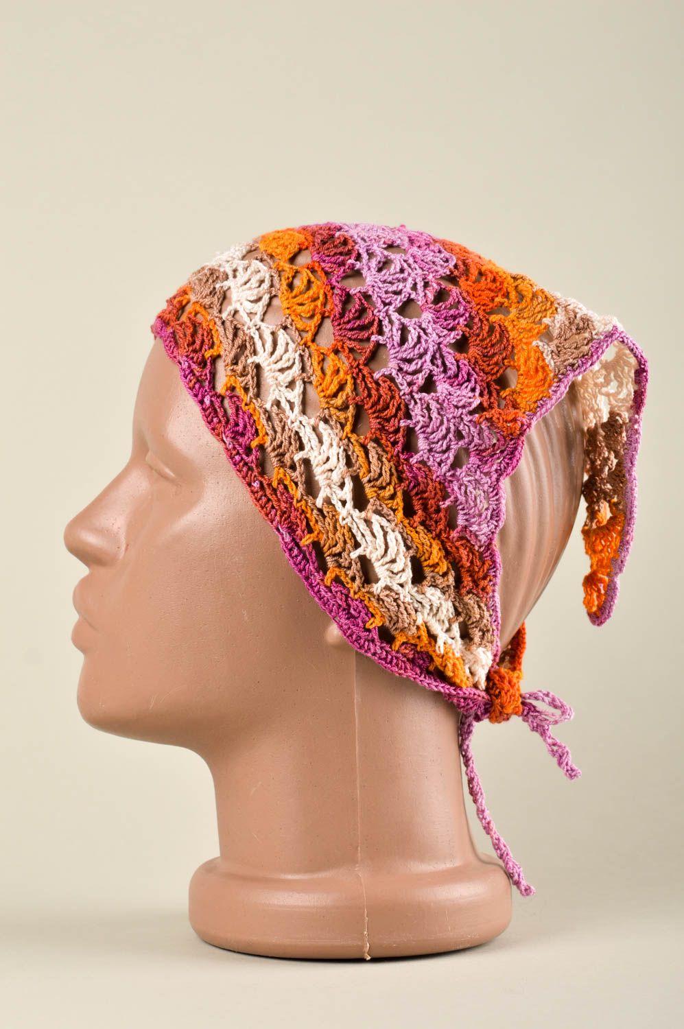 Handmade kerchief warm kerchief crocheted kerchief unusual headdress photo 3