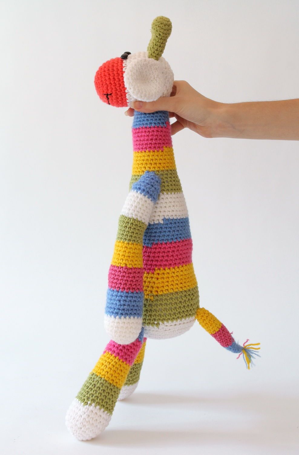 Giraffa a maglia fatta a mano pupazzo morbido da bambini giocattolo a uncinetto foto 6