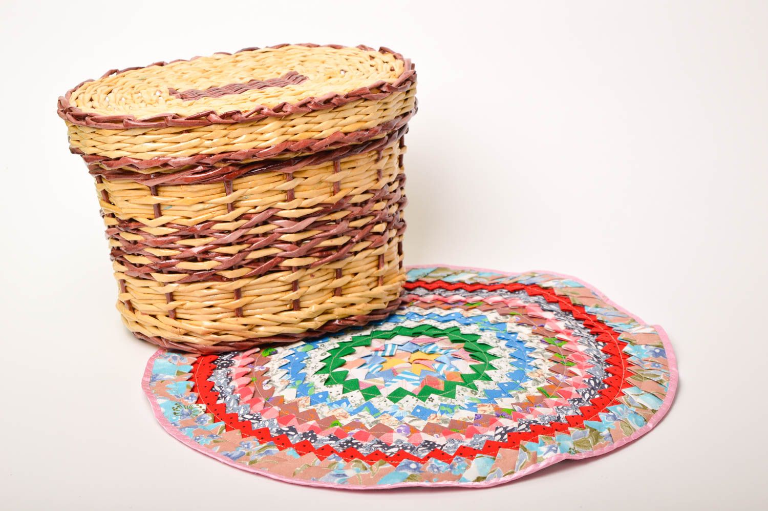 Handmade fabric coaster beautiful hot pads kitchen supplies gift ideas photo 1