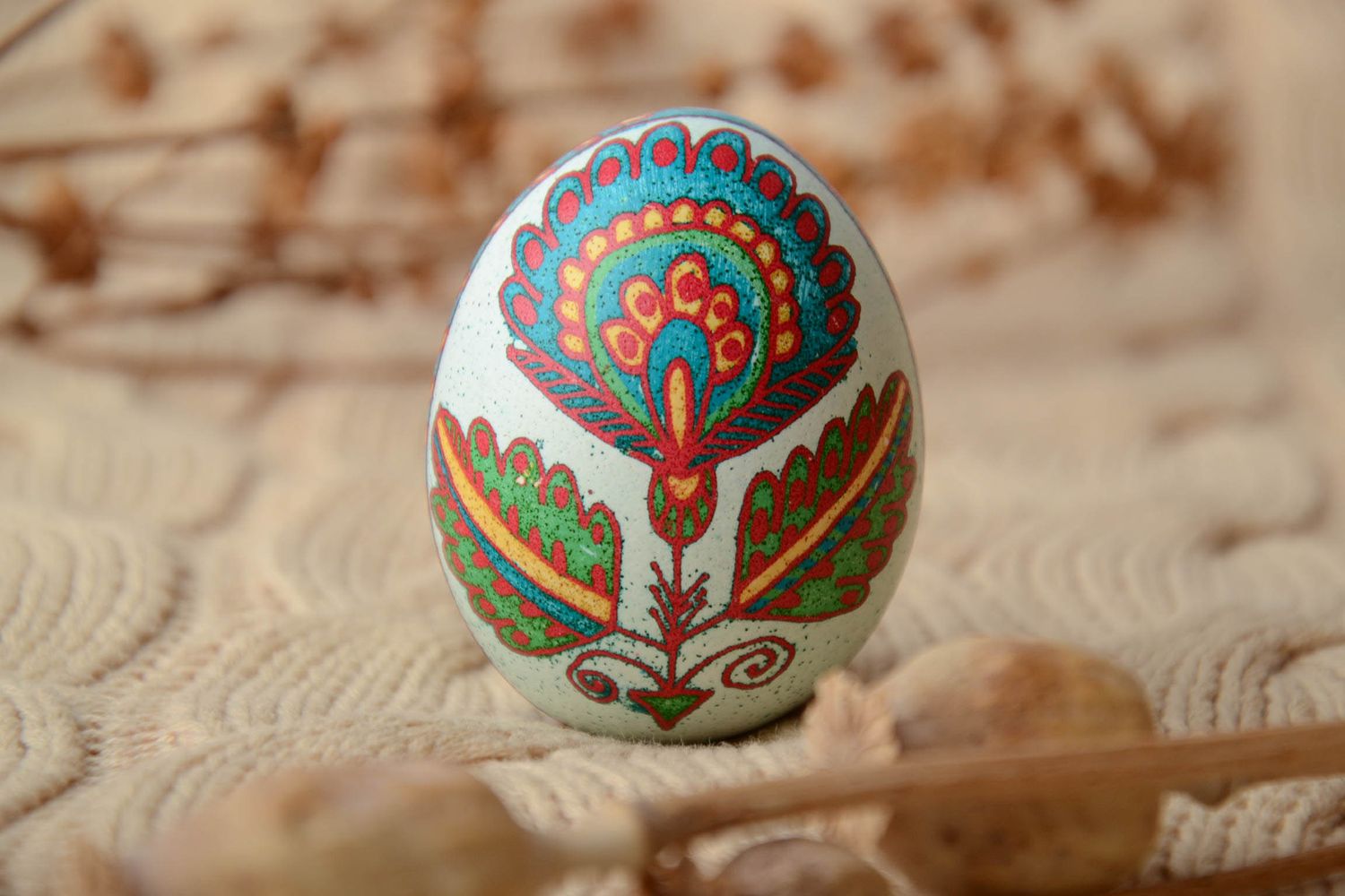 Пасхальное яйцо ручной работы с росписью  фото 1