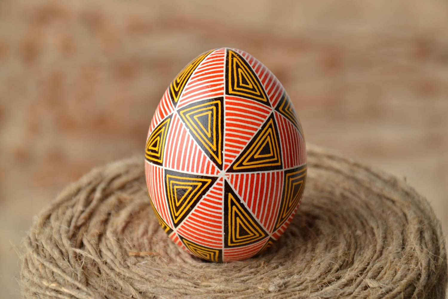Unusual painted chicken egg photo 1