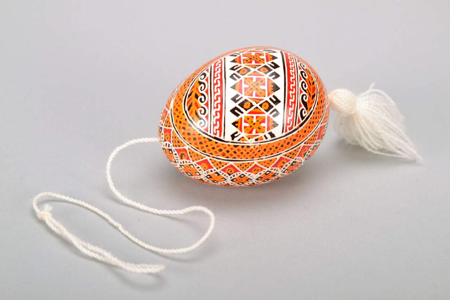 Painted egg with a tassel photo 5