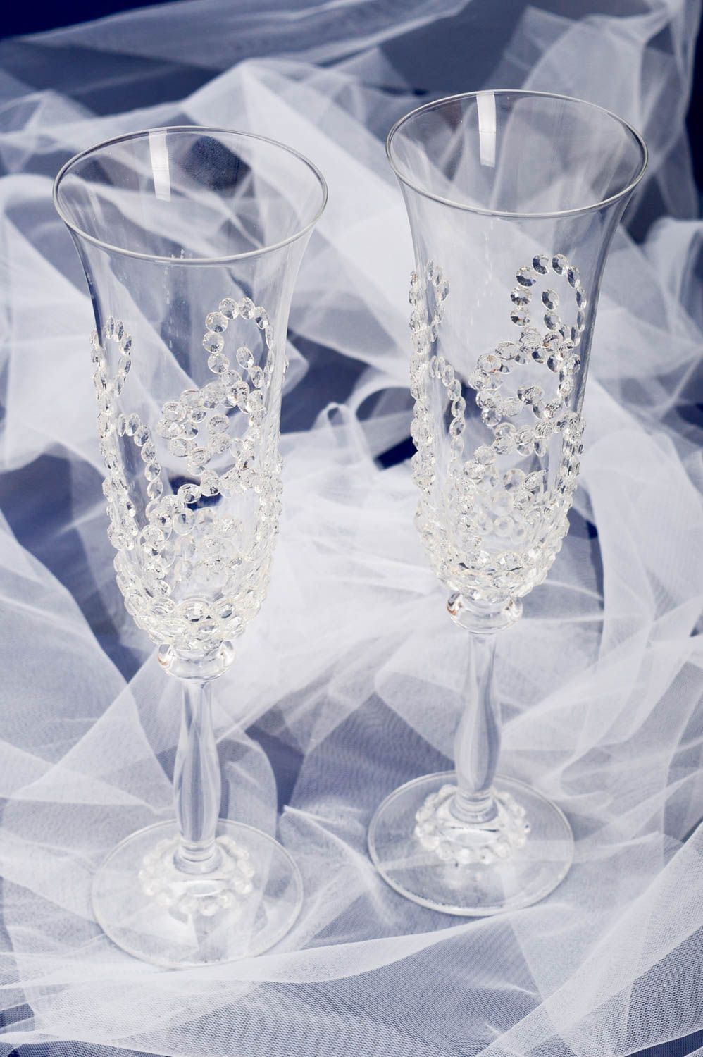 Transparent wedding glasses handmade wedding ware 2 elegant wedding glasses photo 1