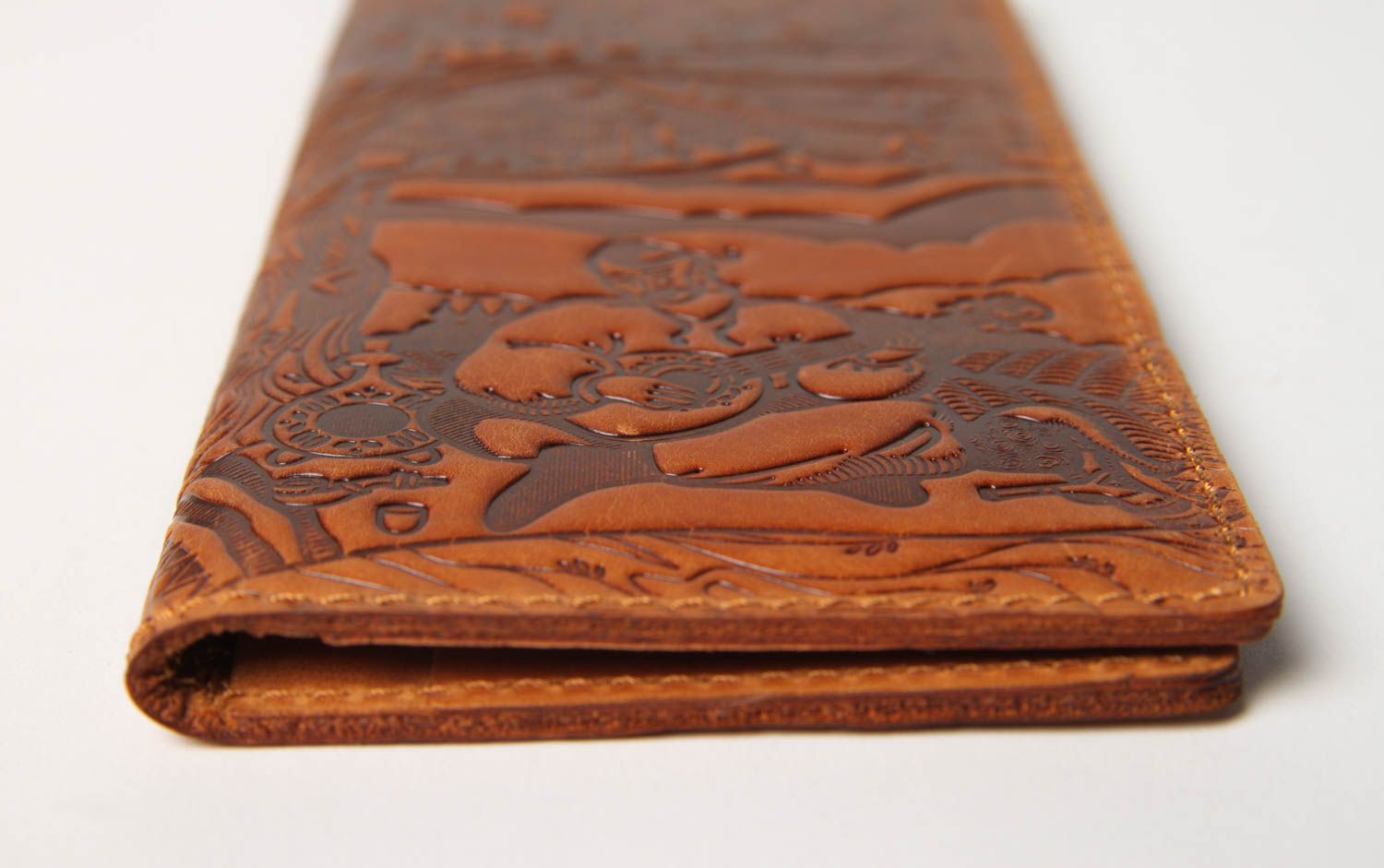 Cartera de cuero hecha a mano marrón regalo original accesorio artesanal  foto 5