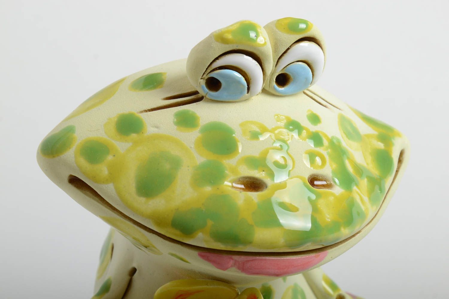 Tirelire grenouille fait main Cadeau enfant Déco maison céramique design photo 3