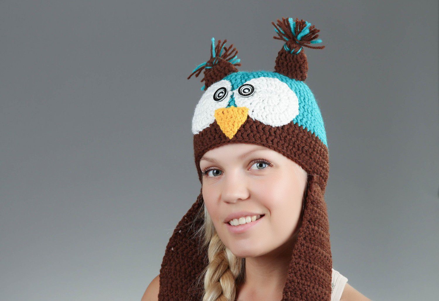 Crochet hat Owl photo 5