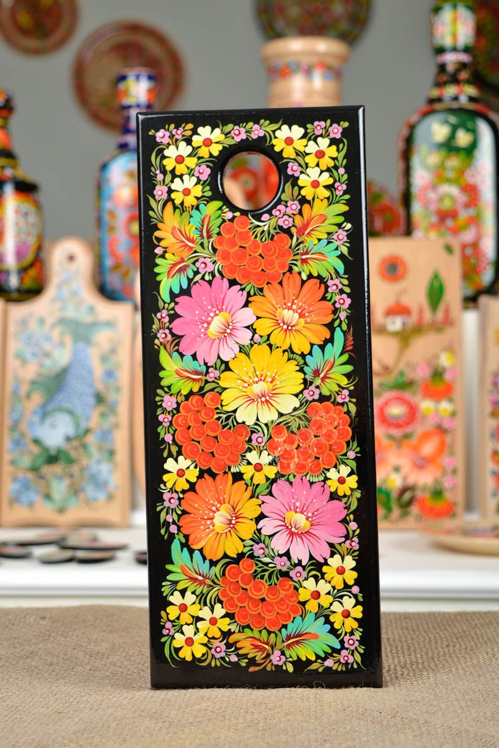 Tabla de madera decorada hecha a mano utensilio de cocina regalo para mujeres foto 1