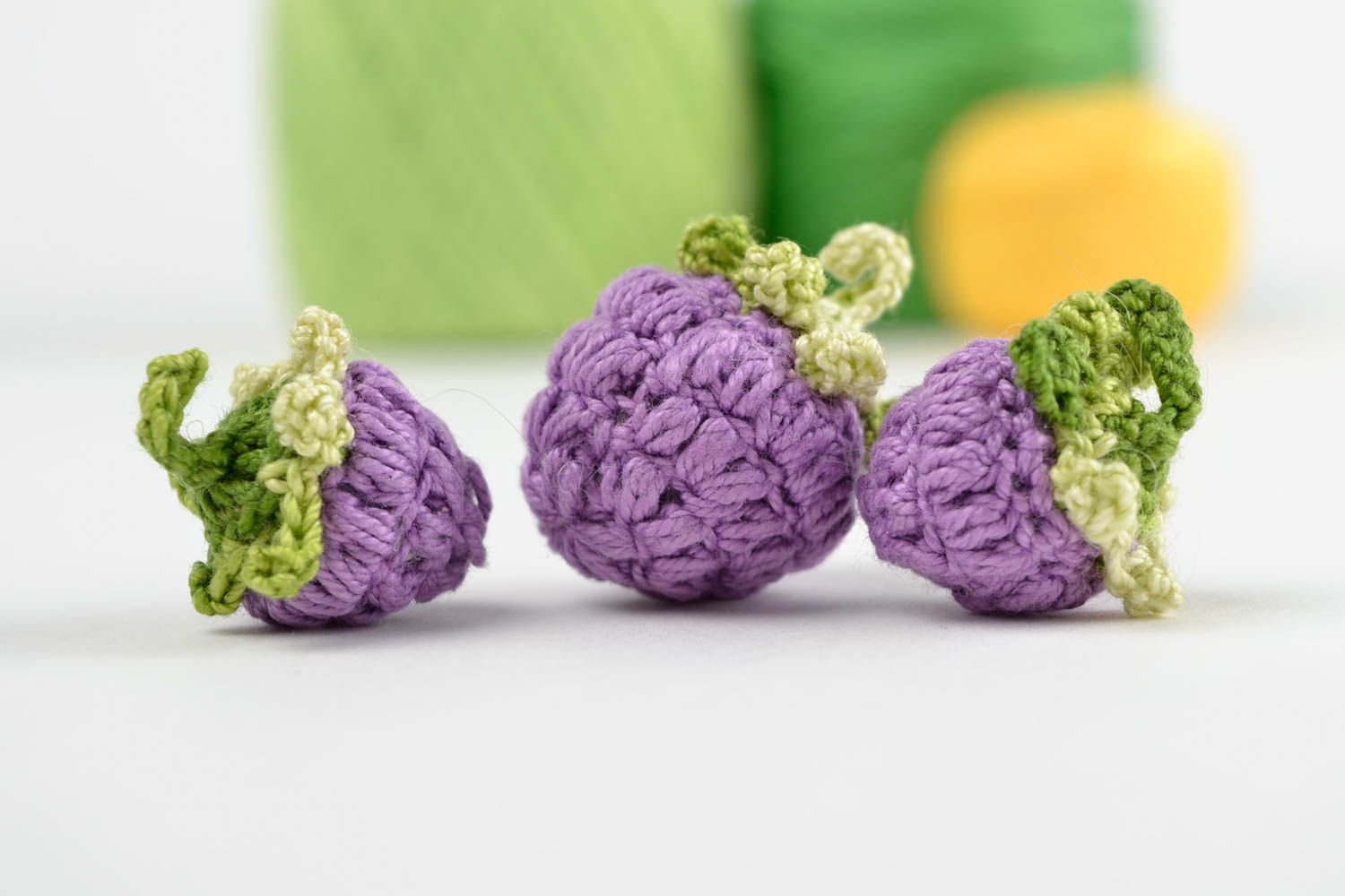Frutas tejidas a crochet juguetes artesanales regalos originales moras foto 1