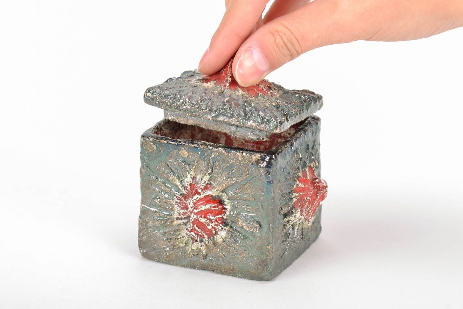 Açucareiro de cerâmica brilhante feito à mão revestido com esmalte louça decorativa para interior foto 5