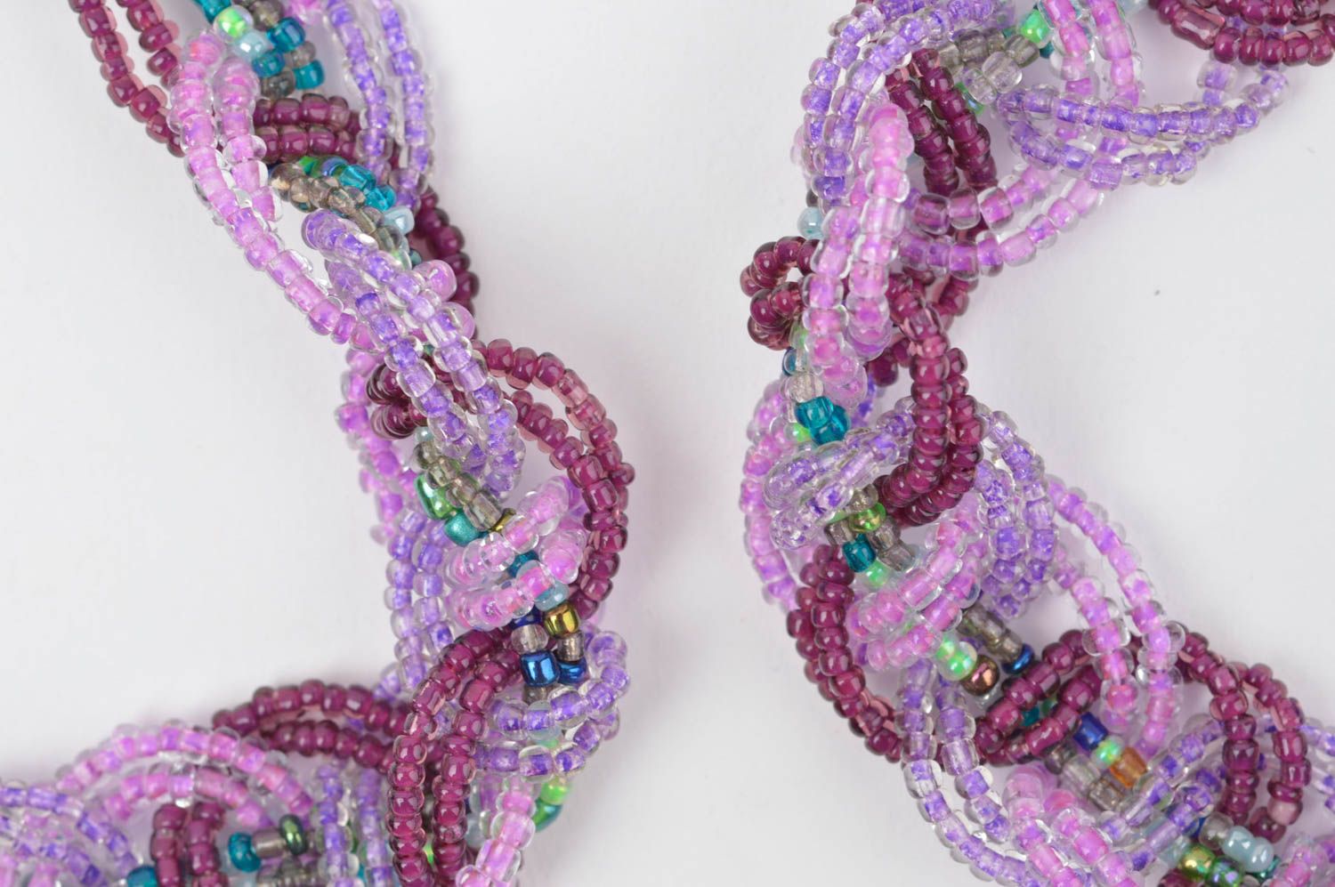 Parure de Bijoux en perles de rocaille faite main violette Accessoires mode photo 3