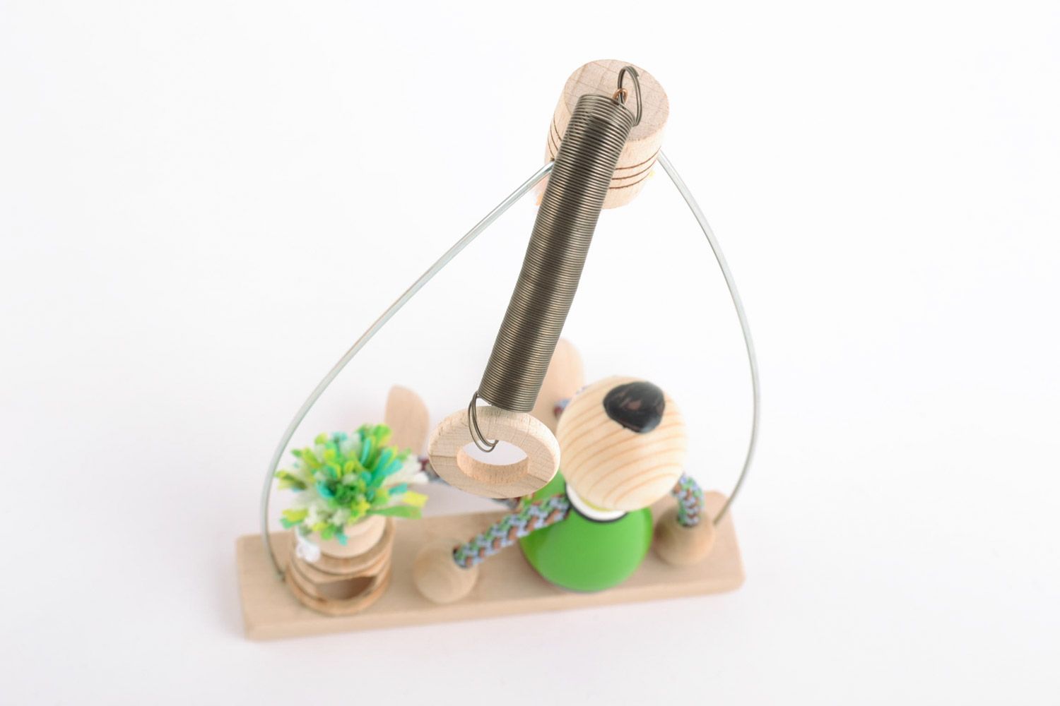 Необычная яркая деревянная игрушка Казак на лавочке расписная ручная работа фото 5