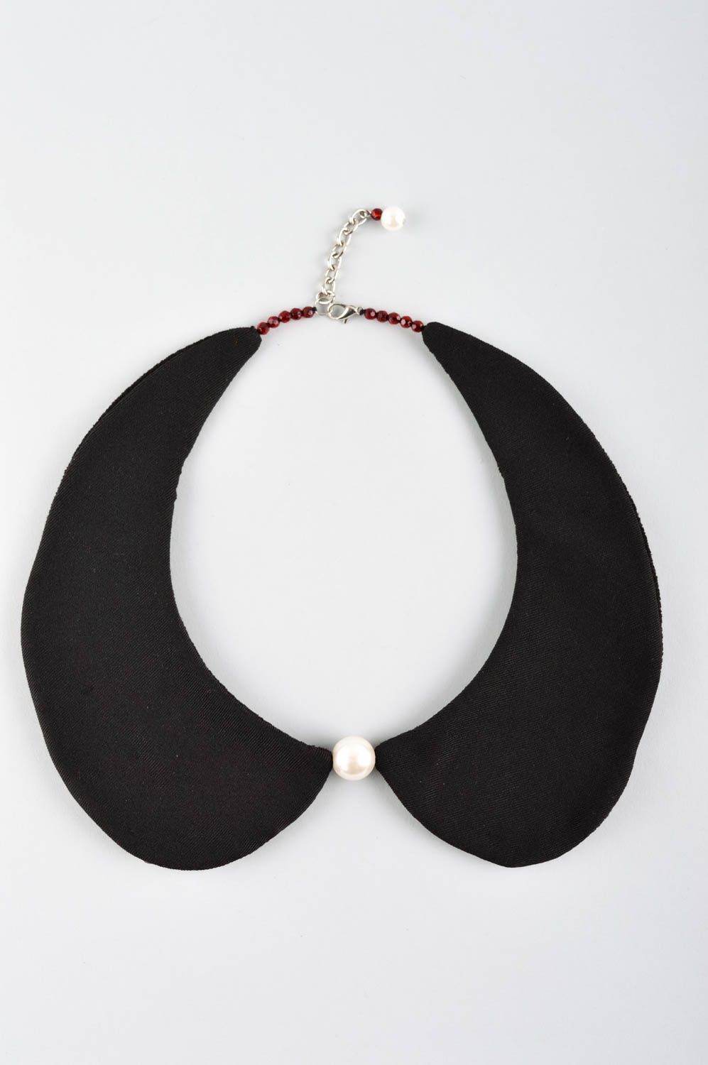 Black unusual necklace handmade stylish accessories beautiful jewelry photo 5